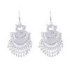 Pendientes Largos con Borlas de Imitación Plata Miao Estilo Étnico para Mujer, Mariposa Pavo Real Flor Pendientes Largos, Pendientes Estilo Bohemio para Fotografía de Viaje