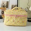 Bolsa de Maquillaje de Algodón Linda y Fresca 2026, Bolsa de Almacenamiento de Artículos de Tocador Portátil de Nicho, Bolsa Caja Linda Estilo Ins Floral