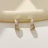 Pendientes de Moda Tendencia Estilo Nicho de Gama Alta Versátiles para el Viaje Diario Pendientes de Aro con Diseño de Circonita Pendientes de Clip Retro Pendientes de Botón