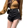 Shorts Casuales para Mujer con Lazos Laterales Verano Delgados Talla Pequeña Cintura Alta Adelgazantes Bodycon Línea A con Cordón Hot Pants
