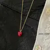"Love Mole" Collar Coreano Ins de Corazón Rojo Elegante de Gama Alta Cadena para Clavícula de Moda Versátil~