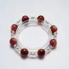 [Pasando la Mañana Juntos] Pulsera de Cristal Lepidolita Rosa Natural para Mujer, Círculo Único, Pulsera Versátil de Cristal Blanco al por Mayor