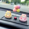 Enfeites Criativos Fofos de Animais com Cabeça que Mexe para Carro Desenhos Animados Animais de Estimação Fofos Acessórios de Interior de Carro Enfeites Decorativos para Console Central de Carro Feminino