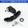 Enchufe DC 3.5*1.3/1.1*10MM codo macho codo 90 grados alta corriente base totalmente metálica