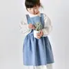 Comércio exterior em avental vestido de algodão e linho japonês e coreano vestido de bebê arte panificação churrasco jardinagem trabalho avental publicitário