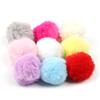 Bola de pelo de conejo rex de imitación de 4 cm, colgante redondo de peluche artificial de color, cadena para teléfono móvil, llavero, bolso, colgante de joyería