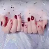 Uñas Portátiles Hechas a Mano al por Mayor Xiaohongshu Douyin Más Vendidas Corazón de Mariposa con Diamantes Uñas Portátiles de Arte para Uñas de Alta Gama 24 Piezas