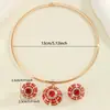 Europa transfronteriza y Estados Unidos collar de oro rojo con gota de pegamento de color, traje de collar y pendientes con diamantes de imitación grandes, joyería para damas