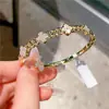 Pulsera de Diamantes Micro-incrustados de Lujo Ligero y Sensación de Alta Gama para Mujer, Pulsera Sencilla de Moda de Acero de Titanio que no se Decolora, para Pareja, Combinable con Todo, Primera Joya
