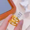 Amuleto de la Suerte Chapado en Oro de Imitación de Alta Calidad Estilo Tiktok Moneda Corazón Anillo Suave Espiga de Trigo para Mujer Anillo de Girasol