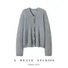 26 modelos nuevos de cárdigans 100% cachemira pura con cuello en V y bordes enrollados, chaquetas tejidas para mujer, elegantes suéteres de otoño e invierno de manga larga