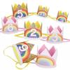 Sombrero de cumpleaños de 100 días para bebé, corona arcoíris, sombrero rosa dorado digital, decoración para fiesta infantil, accesorios fotográficos