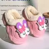 Pantuflas de algodón para niños y niñas en invierno, antideslizantes para niños y padres, zapatos de interior de terciopelo con agujeros EVA