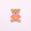 Ropa de Oso de Amor de Dibujos Animados Tejida Accesorios para el Pelo con Capucha Pinza para Bebé Pinza Lateral Accesorios de Decoración para el Cabello Pegatinas de Tela Bordadas con Lana