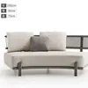 Sofá exterior de ratán, terraza de patio redondo, juego de ocio nórdico, a prueba de sol e impermeable, adecuado para villas, hoteles, jardines y casas de huéspedes