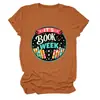 Amazon eBay sitio independiente moda versátil mujer "es la semana del libro" cuello redondo manga corta camiseta