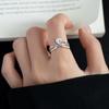 Selección de Arte Anillo de Zirconia Nuevo con Forma de Corazón con Anillo Perimetral de Pista de Estrellas de Moissanita, Anillo con Forma de Corazón Personalizado Moderno y Creativo
