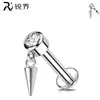 Brincos Pendentes Pontiagudos de Liga de Titânio F136 Mais Vendidos com Toque de Luxo, Brincos Espirais Cravejados com Diamantes, Piercings de Lóbulo, Joias para Piercing