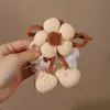 Accesorios para el Cabello de Niños para Otoño e Invierno: Gomas para el pelo de flor con borlas de algodón y lino, Exquisitos adornos para el cabello, Lazos florales con borlas para el pelo