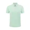 Camiseta tipo polo ligera de secado rápido para hombre de 120g para deportes al aire libre y fitness, camiseta de manga corta con solapa de cremallera y logo bordado