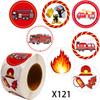 Rollo de 500 pegatinas de bombero para niños, juguete, decoración, regalo, etiqueta adhesiva