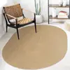 Tapete Tecido de Juta Sala de Estar Mesa de Centro Quadrado Redondo de Linho Tapete de Chão Doméstico Nórdico Estudo Quarto Tapete de Cabeceira