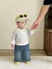 Conjunto de Ropa de Bebé para Primavera, Camisa Polo de Moda para Niños Estilo Coreano, Conjunto de Otoño, Jeans Casuales Versátiles para Bebés