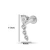 Pendiente de perforación Henson G23/F136 de aleación de titanio, ligero, de lujo, con circonitas, para oreja, dientes internos, varilla roscada, para labio y uña.