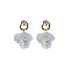 Pendientes Redondos Huecos de Acrílico Estilo Francés Pétalo, Pendientes Únicos Minimalistas de Nicho, Pendientes Ligeros de Lujo de Alta Gama para Mujer
