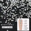 Zirconia para arte de uñas de fondo afilado brillante al por mayor, base plateada, blanco, redondo pequeño, taladro de pila de masilla, decoración de uñas DIY, accesorios pequeños