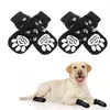 Meias Antiderrapantes para Cães 4 peças Protetor de Patas Controle de Tração Ajustáveis Para Uso Interno Meias de Tricô para Pets Com Tira Ajustável Meias para Cachorros