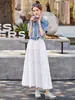 Traje de Mezclilla para Mujer 2025 Verano Nueva Moda Casual Petite Chaqueta Corta Camisola Blanca Vestido Conjunto de Dos Piezas