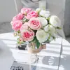 Simulation Peony Rose Bouquet Vase Decoration Home Wedding Fake Artificial Silk Amazon AliExpress flower