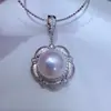 Colgante de Perla Genuina de Agua Dulce Natural Plata de Ley S925 Flor de Melocotón Colgante Multifuncional Corrector Joyería Zhuji Al Por Mayor
