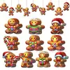 Set de 10 Piezas de Hombre de Jengibre Planos 2D para Decoración de Árbol de Navidad de Madera Adornos para Decoración Navideña de Invierno