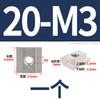 Tuerca deslizante de acero inoxidable 304 2020/3030/4040/4545 Tuerca cuadrada de perfil de aluminio estándar europeo