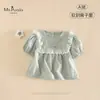 Camiseta Linda Dulce Redonda de Verano Caricatura Casual para Bebé Niña Estampada Encaje Lindo Estilo Extranjero para Bebé Niña