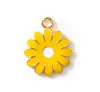Accesorios para Joyería Estilo Japonés DIY Colgante de Aleación Forma de Gota de Aceite Oro K Pendientes Colgante para Llavero Crisantemo Girasol Gd