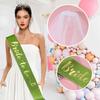 Conjunto de 3 piezas de diadema nupcial con borde cruzado, correa para el hombro, velo, corona, cinta para despedida de soltera, vestido de novia