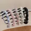 Diadema de Malla Floral con Tela de Burbujas Plisada, Diadema Antideslizante Dentada para Lavarse la Cara, Diadema de Corona Alta, Pinza para el Cabello de Mujer, Diadema, Accesorio para el Cabello