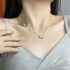 Collar de Mariposa de Zirconia y Perla, Estilo Pequeño Chanel, Femenino, Versátil, Gargantilla Ajustable, Lujo Ligero, Cadena para Clavícula de Nicho