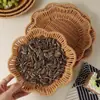 Cesto de petiscos de vime sintético prato de batata frita tecido de vime prato de frutas sala de estar doméstico amendoim frutas secas petisqueira cesto de legumes para fondue