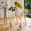 Jarrón de cristal de alto valor para interior, de caña alta, con una sola flor, jarrón de cristal especial para una sola flor, adorno de jarrón de cristal transparente