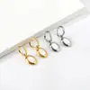 Brincos Anel Pulseira Colar de Aço Inoxidável Banhado a Ouro 18K à Prova d'Água Europeu e Americano com Concha Branca Conjunto de Joias de Moda Nicho