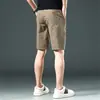 Nuevos Shorts Casuales para Hombre 2025, Corte Delgado, Pierna Recta, Transpirables, Business Casual, Color Caqui, Pantalones de Largo Medio para Verano