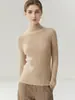 100% de doble hilo, engrosado, otoño/invierno, cuello medio alto, ajuste ceñido para mujer, manga larga, ajustado al cuerpo, suéter de punto