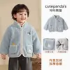 Jaqueta com Forro de Lã Kaka Panda para Meninos Roupas de Inverno Infantis Top Quente de Inverno para Bebês Roupas de Outono/Inverno para Bebês Meninas