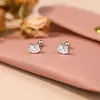 Pendientes de Plata de Ley S999 con Cierre de Rosca de Gato KT para Mujer, Dulces, Pequeños, Lindos, Frescos, para Agujeros de Oreja