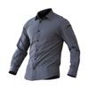 Camisa Táctica de Manga Larga para Hombre Angken Primavera y Otoño para Exteriores, Transpirable Estilo Militar Multibolsillos de Secado Rápido con Cuello, Chaqueta de Senderismo