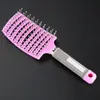Peine de estilismo grande curvo de cerdas de jabalí para peluquería, para estilizar cabello masculino voluminoso y alisar, con diseño hueco para cardar y masaje